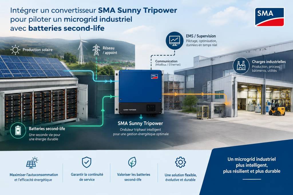 comment intégrer un convertisseur sma sunny tripower pour piloter un microgrid industriel avec batteries second‑life